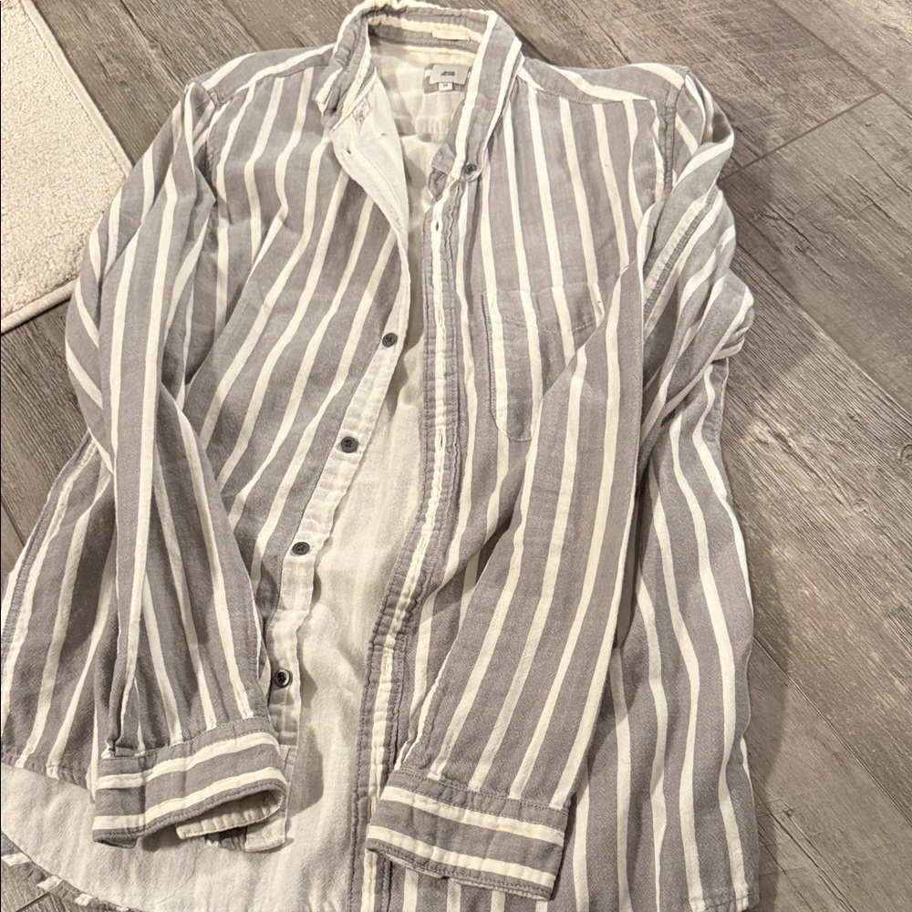 River Island Gray and White Striped Shirt